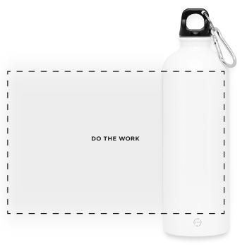 Do The Work Minimalist Tee - Panoramic Drinks Bottle with Carabiner 750 ml - white - Front