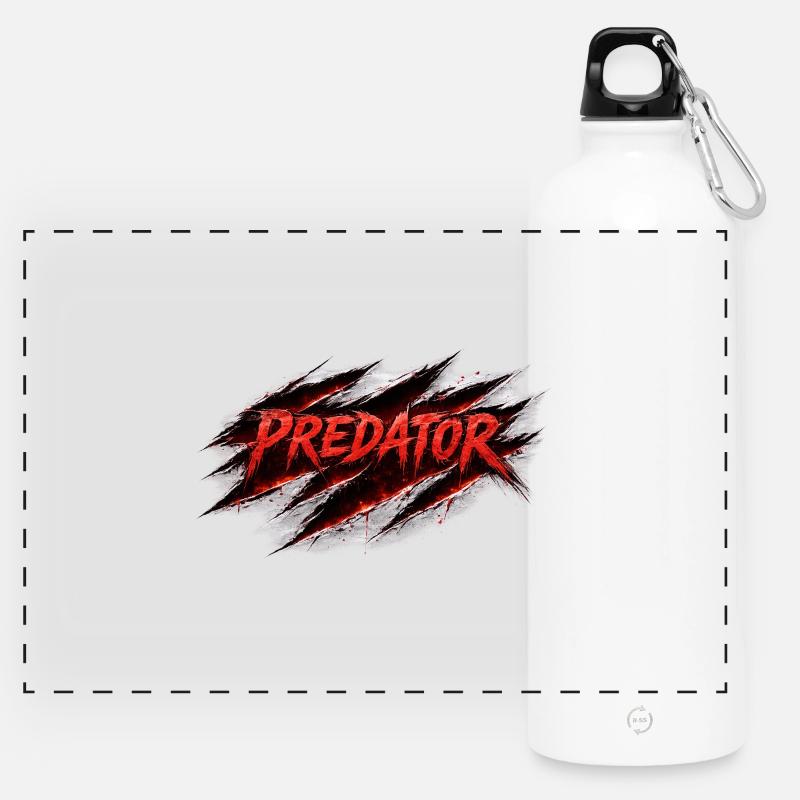 Style rétro Predator Scratch - Gourde panoramique avec mousqueton 750 ml - blanc