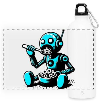 Robot extraterrestre martien extraterrestre - Gourde panoramique avec mousqueton 750 ml - blanc - Devant