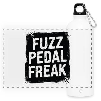 Fuzz Pedal Freak – Gitarren Sound Statement - Panorama Trinkflasche mit Karabiner 750 ml - Weiß - Vorne