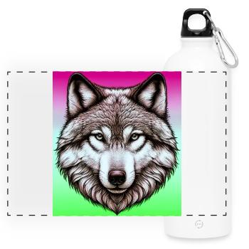 Wolf - Panoramic Drinks Bottle with Carabiner 750 ml - white - Front