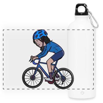 Kamala Harris Bike - Panoramic Drinks Bottle with Carabiner 750 ml - white - Front