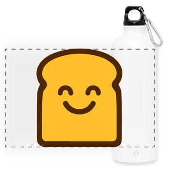 Cute Toast - Panorama Trinkflasche mit Karabiner 750 ml - Weiß - Vorne