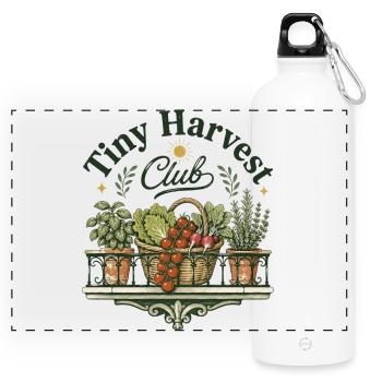 Tiny Harvest Club - Panorama Trinkflasche mit Karabiner 750 ml - Weiß - Vorne