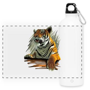 Tiger - Panoramic Drinks Bottle with Carabiner 750 ml - white - Front