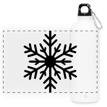 Flocon de neige, cristal de glace, couleur variable - Gourde panoramique avec mousqueton 750 ml - blanc - Devant