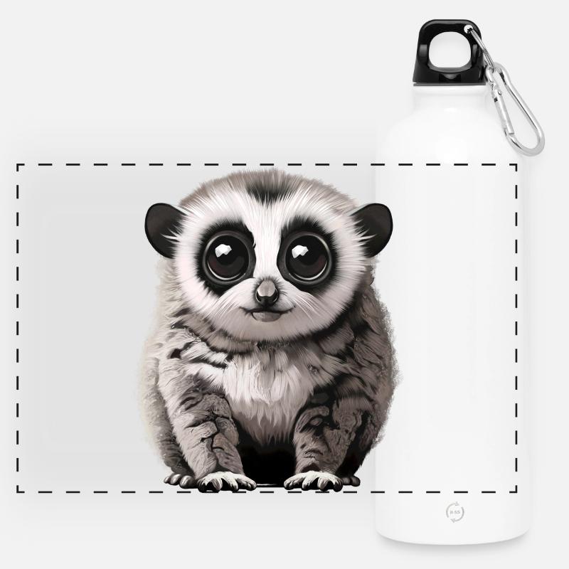 Lori - Panoramic Drinks Bottle with Carabiner 750 ml - white