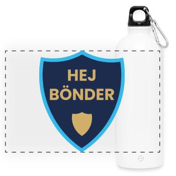 Hallo Bauernschildwappen - Panorama Trinkflasche mit Karabiner 750 ml - Weiß - Vorne