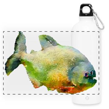 piranha - Gourde panoramique avec mousqueton 750 ml - blanc - Devant