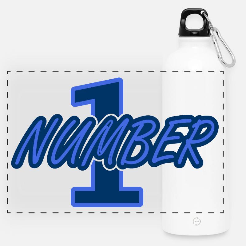 NUMBER 1 - Panoramic Drinks Bottle with Carabiner 750 ml - white
