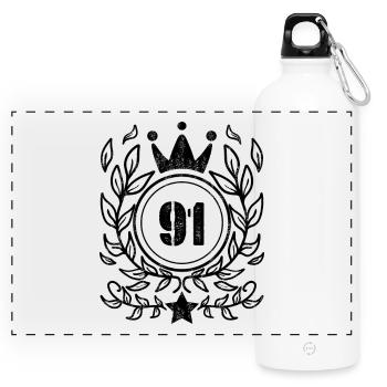91 - 1991 - Panoramic Drinks Bottle with Carabiner 750 ml - white - Front