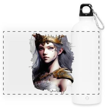 Queen of Battle Fantasy Warrior - Panoramic Drinks Bottle with Carabiner 750 ml - white - Front