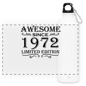 1972 - Born 1972 - Panoramic Drinks Bottle with Carabiner 750 ml - white - Front