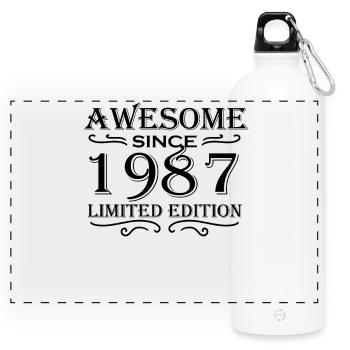 1987 - Né en 1987 - Gourde panoramique avec mousqueton 750 ml - blanc - Devant