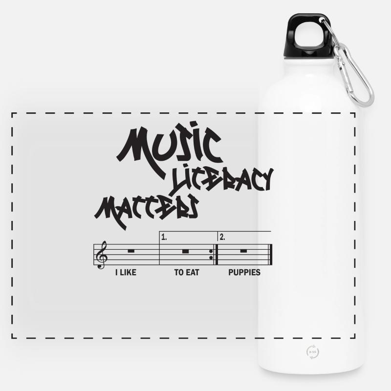 La littératie musicale, ça compte - Gourde panoramique avec mousqueton 750 ml - blanc