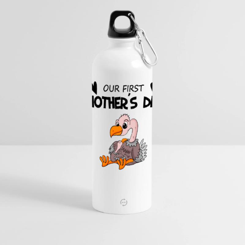 Muttertag - erster Muttertag Geschenk Panorama Trinkflasche mit Karabiner 750 ml