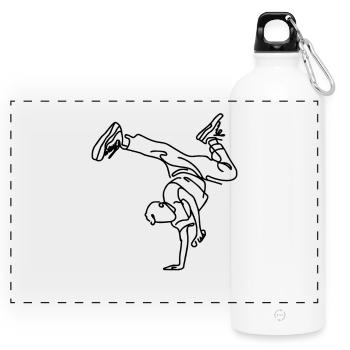 Garçon de breakdance - Gourde panoramique avec mousqueton 750 ml - blanc - Devant
