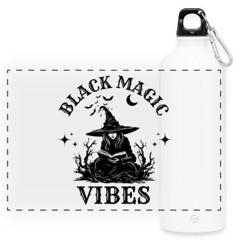 Black Magic Vibes Funny Witch Magic - Panoramic Drinks Bottle with Carabiner 750 ml - white - Front