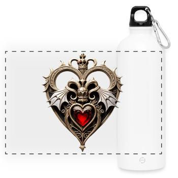 Superbe coeur gothique - Gourde panoramique avec mousqueton 750 ml - blanc - Devant