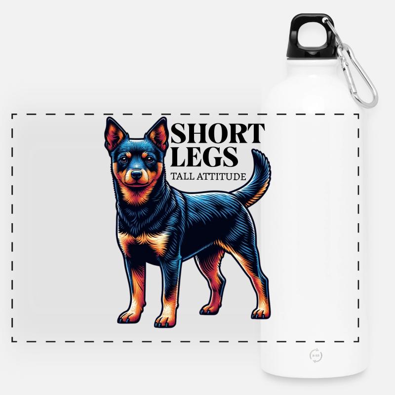 Lancashire Heeler Short Legs Saying Gift Idea - Panoramic Drinks Bottle with Carabiner 750 ml - white