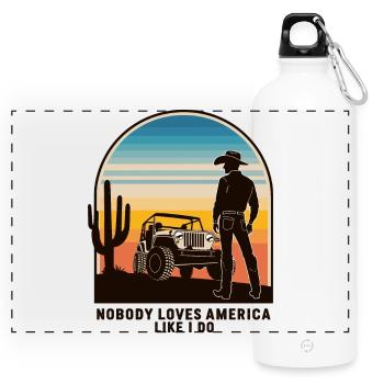 Cowboy - Panoramic Drinks Bottle with Carabiner 750 ml - white - Front