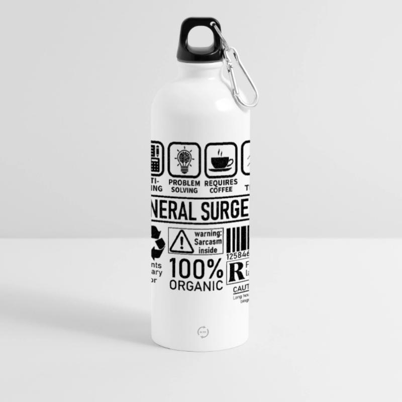General Surgeon multi tasking problem solving Panoramic Drinks Bottle with Carabiner 750 ml