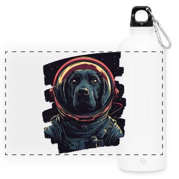 Astronaute du Labrador - Gourde panoramique avec mousqueton 750 ml - blanc - Devant
