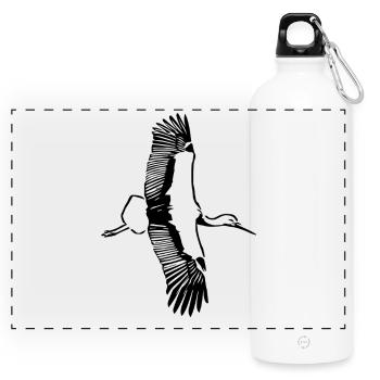 Flug des Storches - Panorama Trinkflasche mit Karabiner 750 ml - Weiß - Vorne