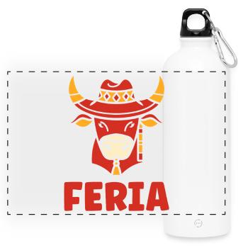 Oxhead Feria Azulejos - Panorama Trinkflasche mit Karabiner 750 ml - Weiß - Vorne