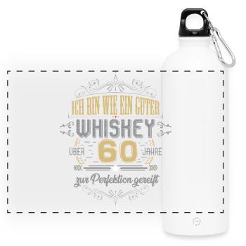 65th birthday 65 years old saying gift - Panoramic Drinks Bottle with Carabiner 750 ml - white - Front