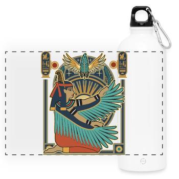 MAAT Goddess of Justice - Panoramic Drinks Bottle with Carabiner 750 ml - white - Front
