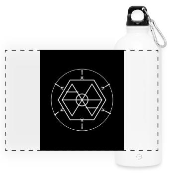 elemental_items symbole de tous les éléments. - Gourde panoramique avec mousqueton 750 ml - blanc - Devant