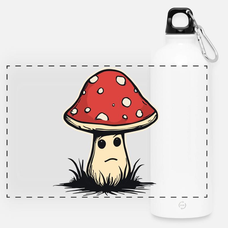 Champignon sucré - Gourde panoramique avec mousqueton 750 ml - blanc
