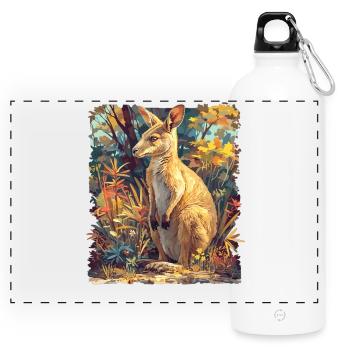Wallabies Wallaby - Panoramic Drinks Bottle with Carabiner 750 ml - white - Front