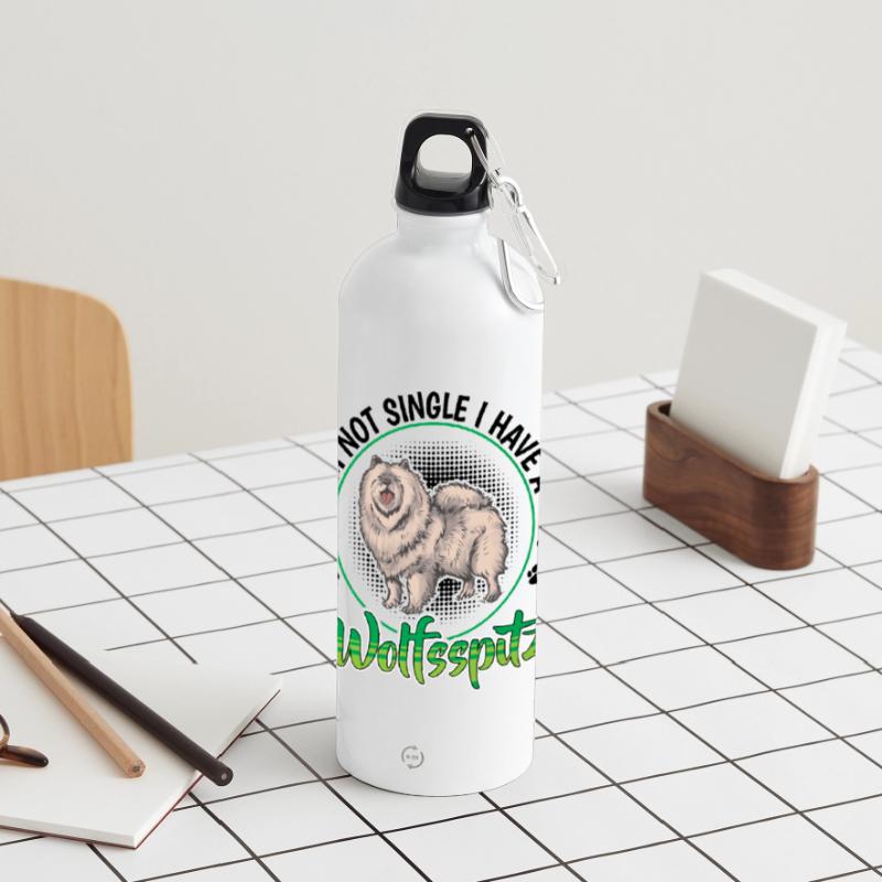 Wolfspitz not single German Wolfspitz Panoramic Drinks Bottle with Carabiner 750 ml