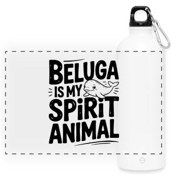 Le béluga est mon animal spirituel - Gourde panoramique avec mousqueton 750 ml - blanc - Devant