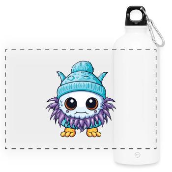 Winter Eskimo Baby Winterlich - Panorama Trinkflasche mit Karabiner 750 ml - Weiß - Vorne