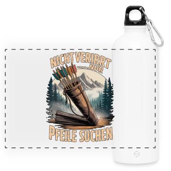 Archery design for archers and courses - Panoramic Drinks Bottle with Carabiner 750 ml - white - Front