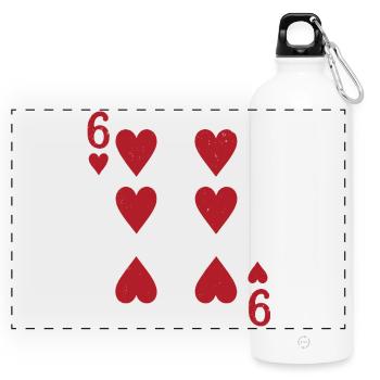 Six Hearts Double Head Card Rome - Panoramic Drinks Bottle with Carabiner 750 ml - white - Front