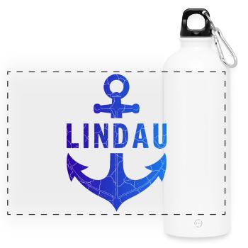 Anker Lindau Bodensee - Panorama Trinkflasche mit Karabiner 750 ml - Weiß - Vorne