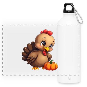 Thanksgiving Truthahn Baby - Panorama Trinkflasche mit Karabiner 750 ml - Weiß - Vorne