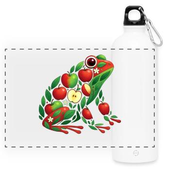Frosch Apfel - Panorama Trinkflasche mit Karabiner 750 ml - Weiß - Vorne