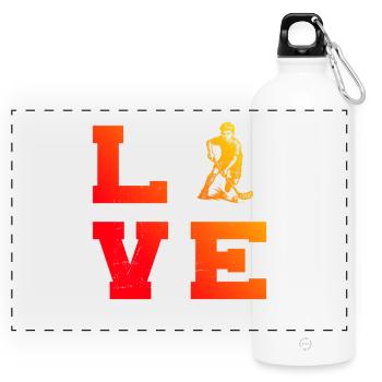 Short and clear floorball - Panoramic Drinks Bottle with Carabiner 750 ml - white - Front