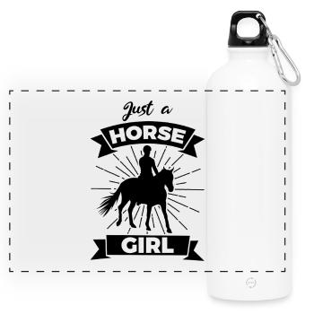 Chevaux Filles - Gourde panoramique avec mousqueton 750 ml - blanc - Devant