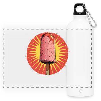 Graphique de glace - Gourde panoramique avec mousqueton 750 ml - blanc - Devant