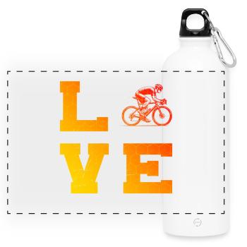Message clair sur le vélo de route - Gourde panoramique avec mousqueton 750 ml - blanc - Devant