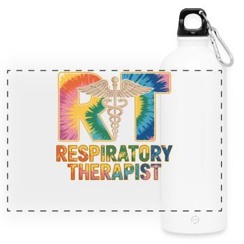 Respiratory Therapist Tie-Dye - Panoramic Drinks Bottle with Carabiner 750 ml - white - Front