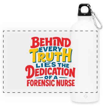 Forensic Nurse Practitioner Every Truth Lies - Panorama Trinkflasche mit Karabiner 750 ml - Weiß - Vorne