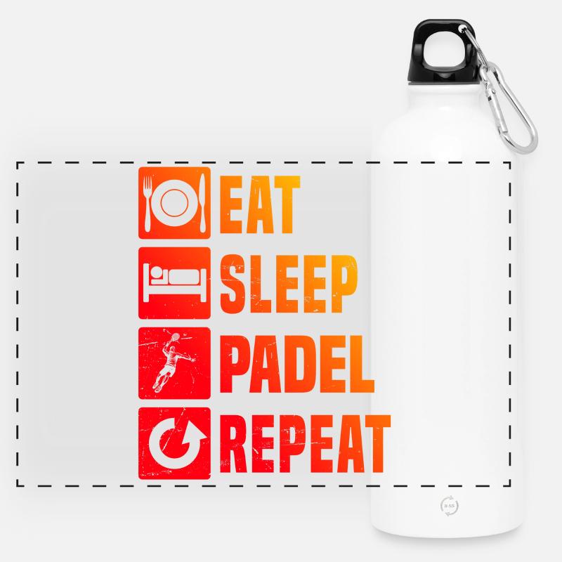 Conception compacte de padel pour les joueurs de padel - Gourde panoramique avec mousqueton 750 ml - blanc