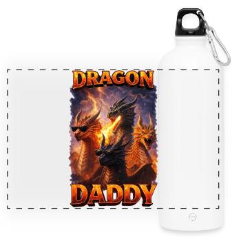Feuerdrachen Daddy - Panorama Trinkflasche mit Karabiner 750 ml - Weiß - Vorne